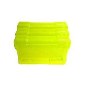 Bright Creations Three Yellow Storage Boxes Plastic Transparent Snap Lid 4x6 Ins